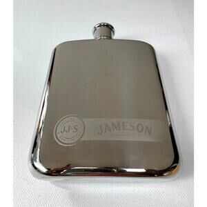 Vintage Jameson Irish Whiskey Hip Flask JJ&S Stainless Steel Barware